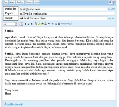 contoh karangan email