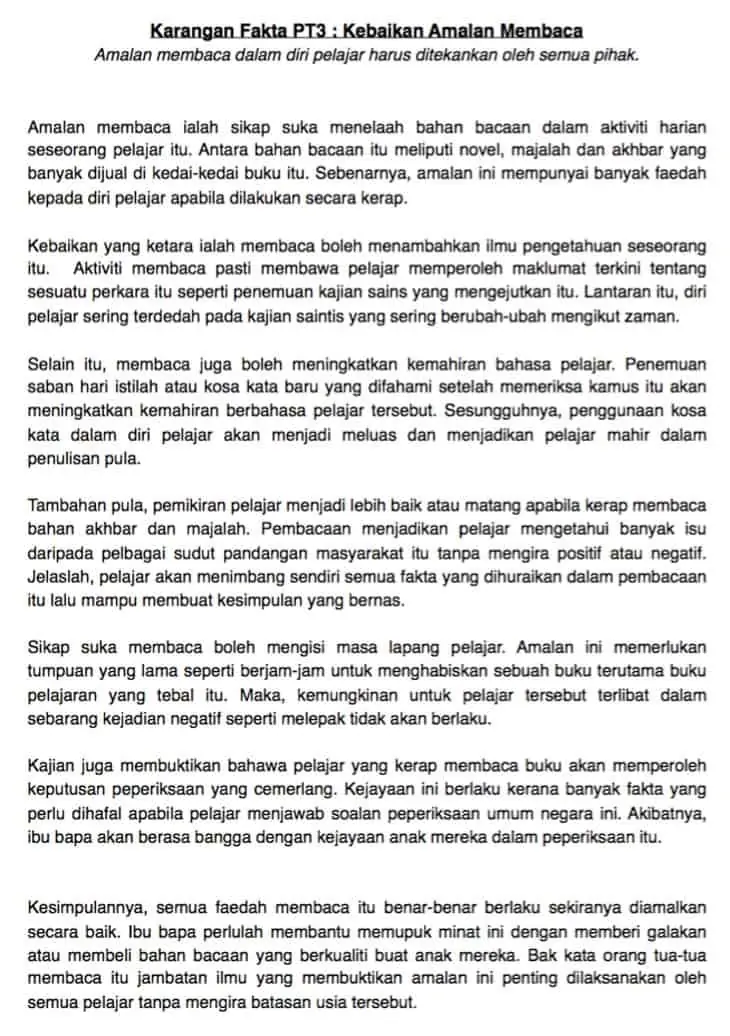 contoh karangan bahasa melayu 2023