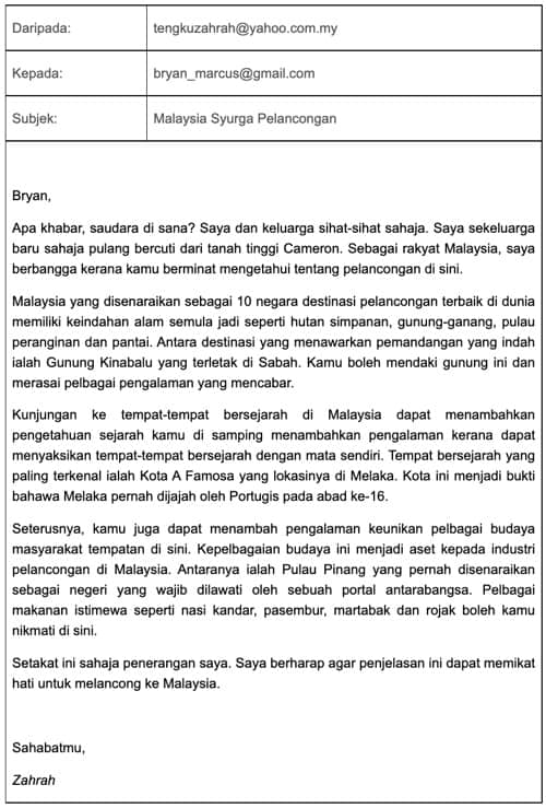 Format Emel Bahasa Melayu Spm Contoh Email Mohon Kerja Yang Ringkas ...