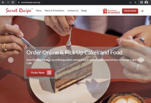 harga kek secret recipe online delivery